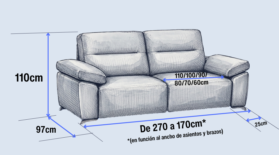 medidas california premium sofa